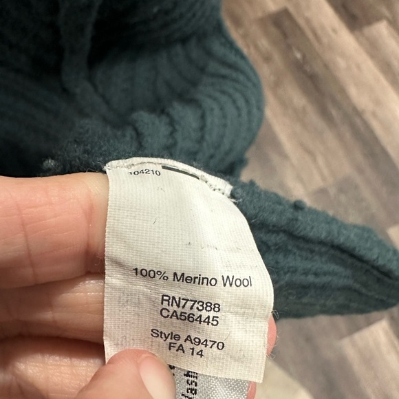 Madewell Merino Wool Zip Cardigan Sweater Ribbed V Neck Green Small Knit Chunky - Picture 7 of 7